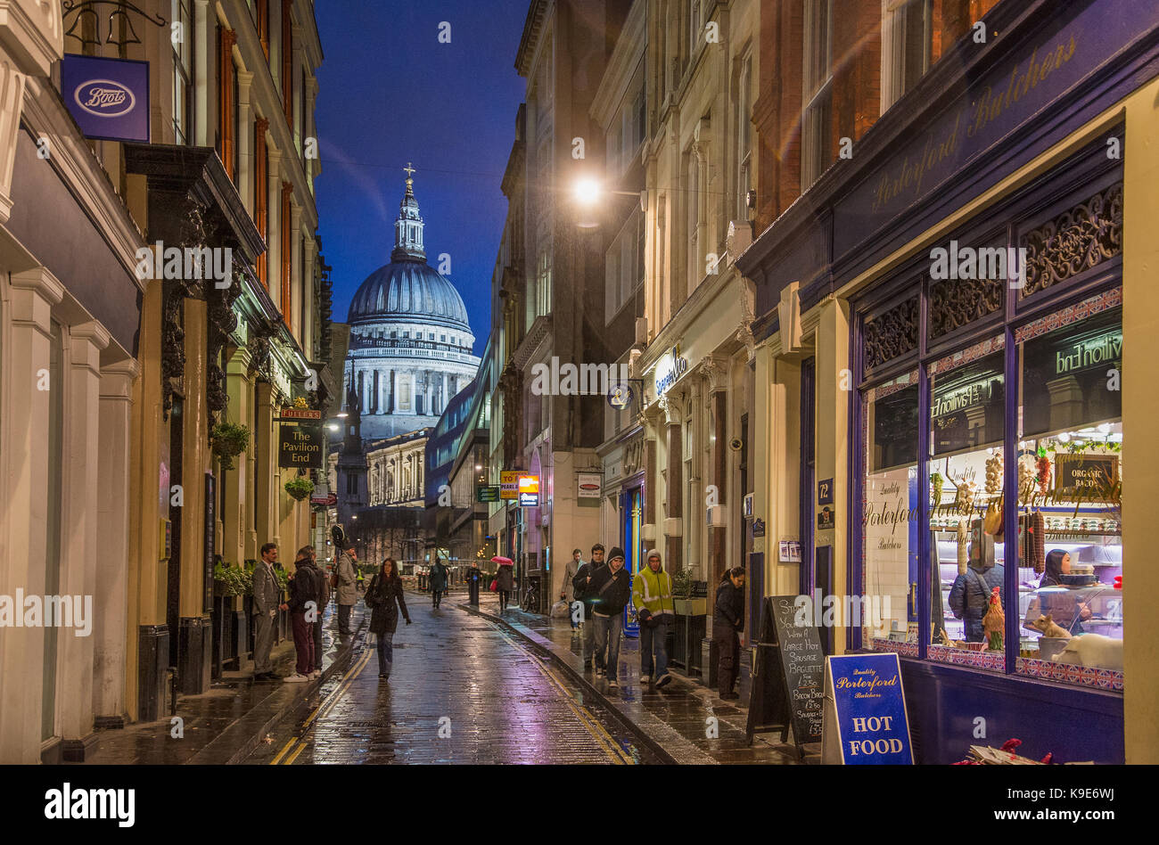 Watling Street, Cattedrale di Saint Paul, Londra, Gran Bretagna Foto Stock