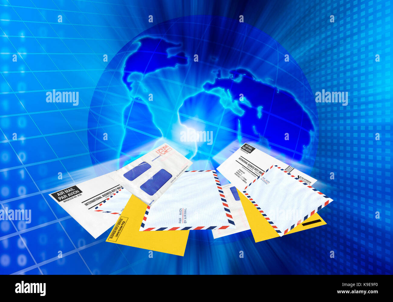 Globale di posta elettronica concetto di spamming Foto Stock