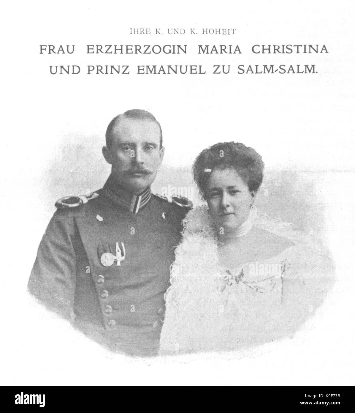 Maria Cristina und Emanuel Salm Salm 1902 Adele Foto Stock