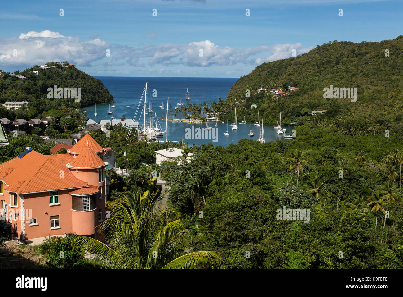 Santa Lucia. In Marigot Bay. Foto Stock