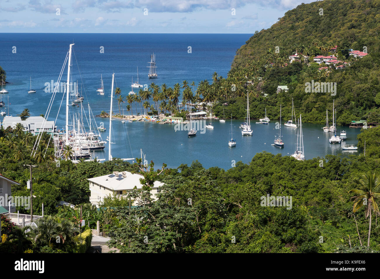 Santa Lucia. In Marigot Bay. Foto Stock