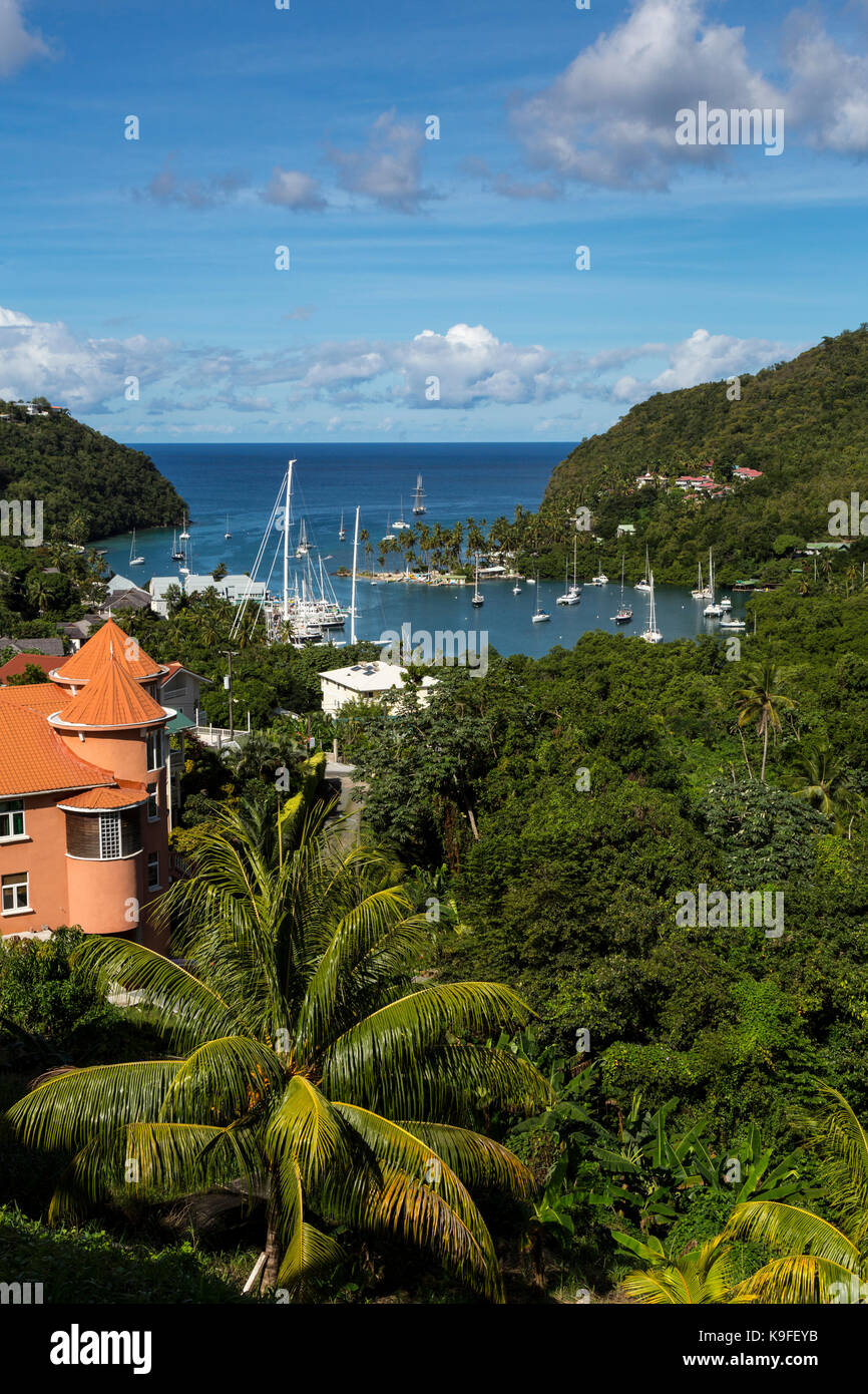 Santa Lucia. In Marigot Bay. Foto Stock
