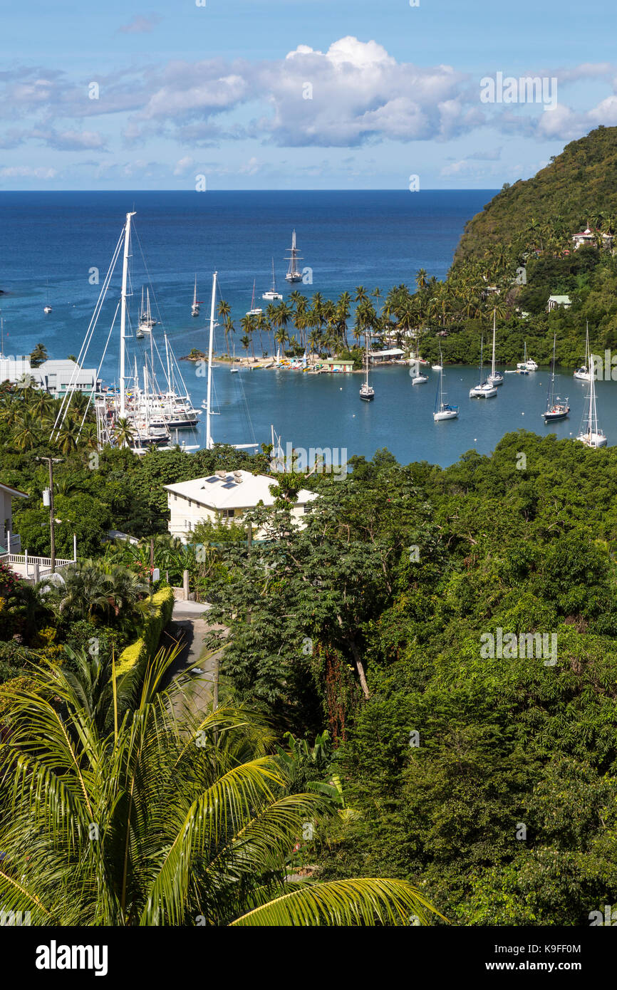 Santa Lucia. In Marigot Bay. Foto Stock