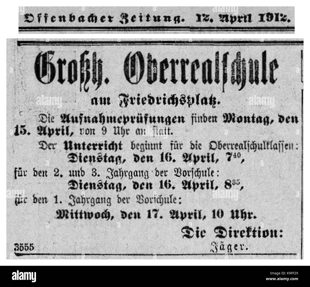 Di Oberreal Friedrichsplatz 1912 1 Foto Stock