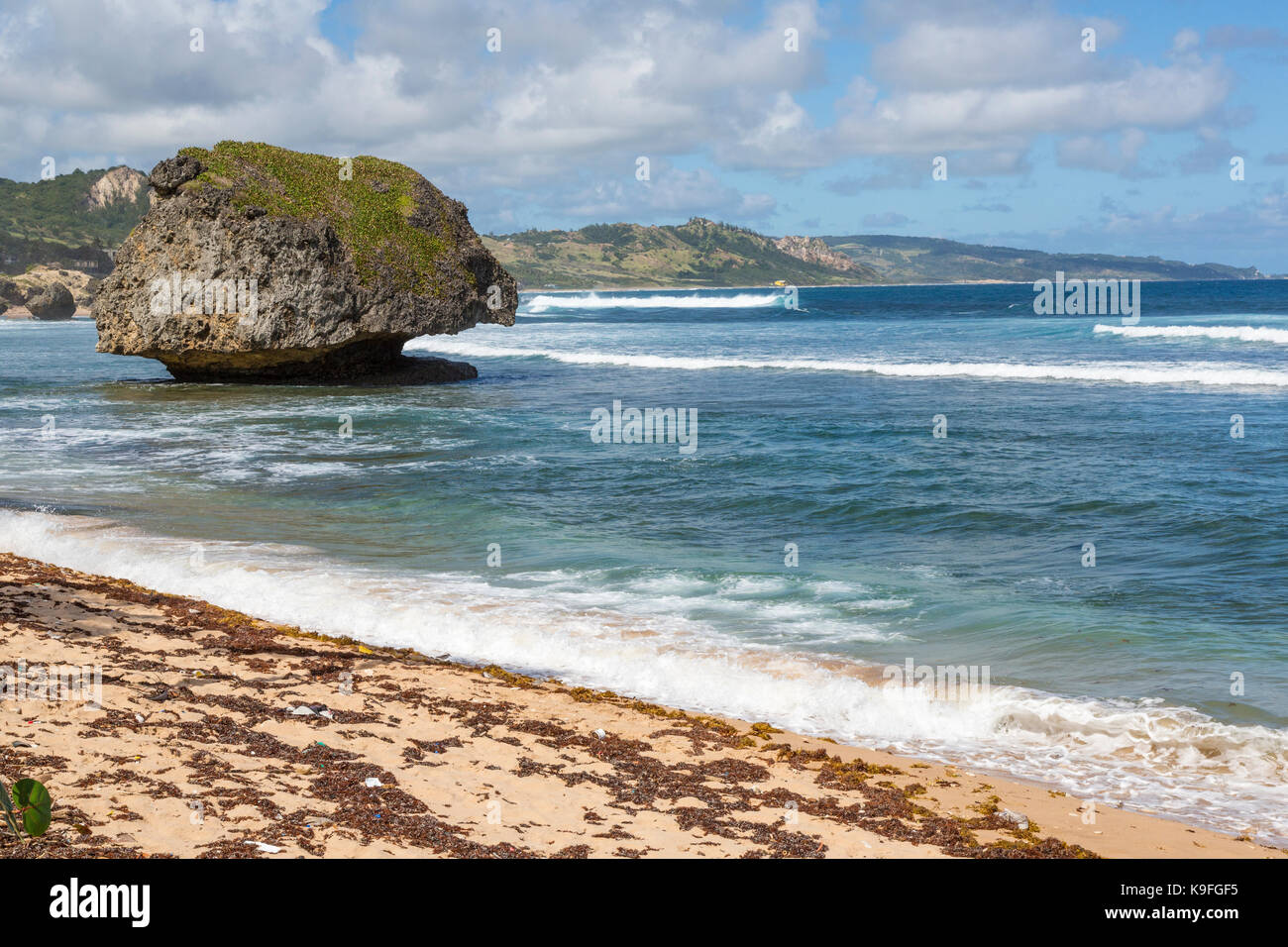 Barbados. Bathsheba Beach Scena, Oceano Atlantico. Foto Stock