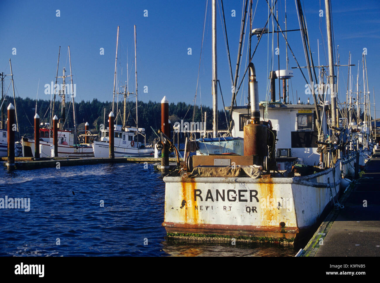 Siuslaw Bay docks, Firenze, Oregon Foto Stock