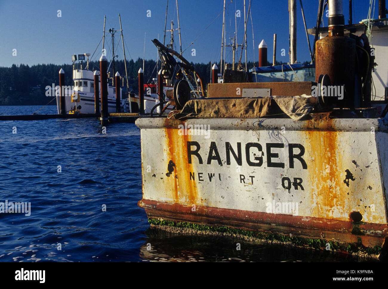 Siuslaw Bay docks, Firenze, Oregon Foto Stock