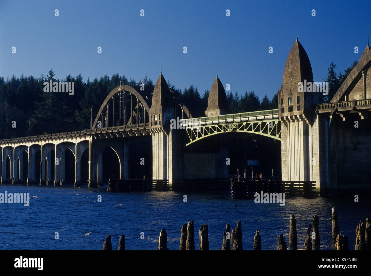 Siuslaw River Bridge, Firenze, Oregon Foto Stock