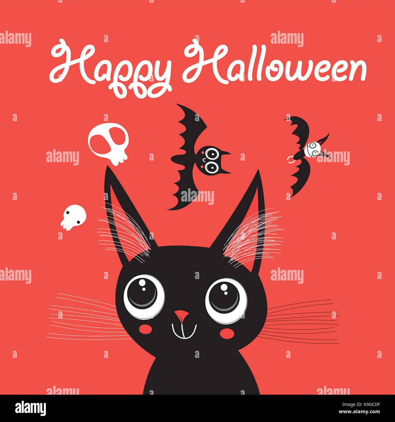Divertente gatto per Halloween Illustrazione Vettoriale