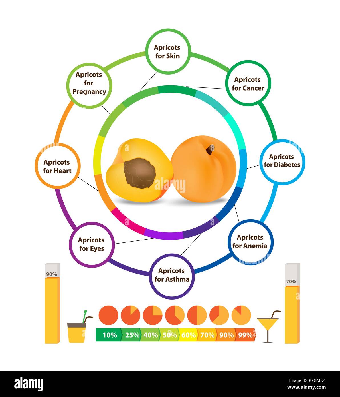 Incredibili vantaggi per la salute di confettura di albicocche Illustrazione Vettoriale