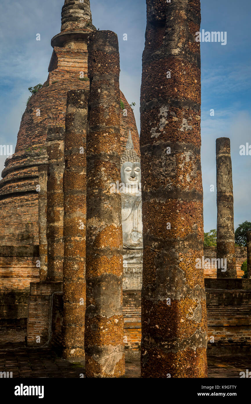 Wat SA si, nel Parco storico di Sukhothai, Sukhothai, Thailandia Foto Stock