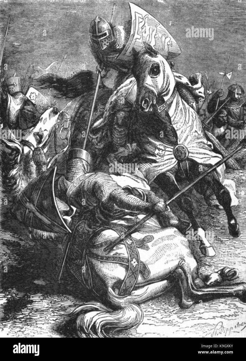 P294 combattere tra Prince Edward e il Barone Adam Gourdon Foto Stock