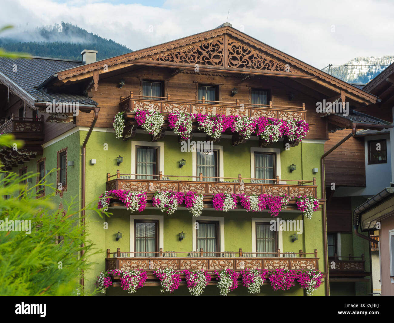 Bischofshofen, pongau, Salzburger Land Austria, tipica casa austriaca Foto Stock