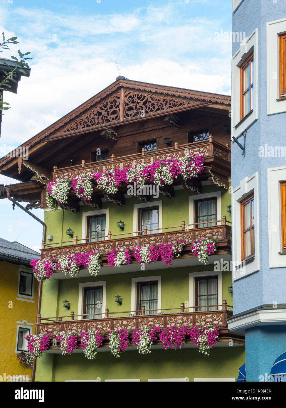 Bischofshofen, pongau, Salzburger Land Austria, tipica casa austriaca Foto Stock