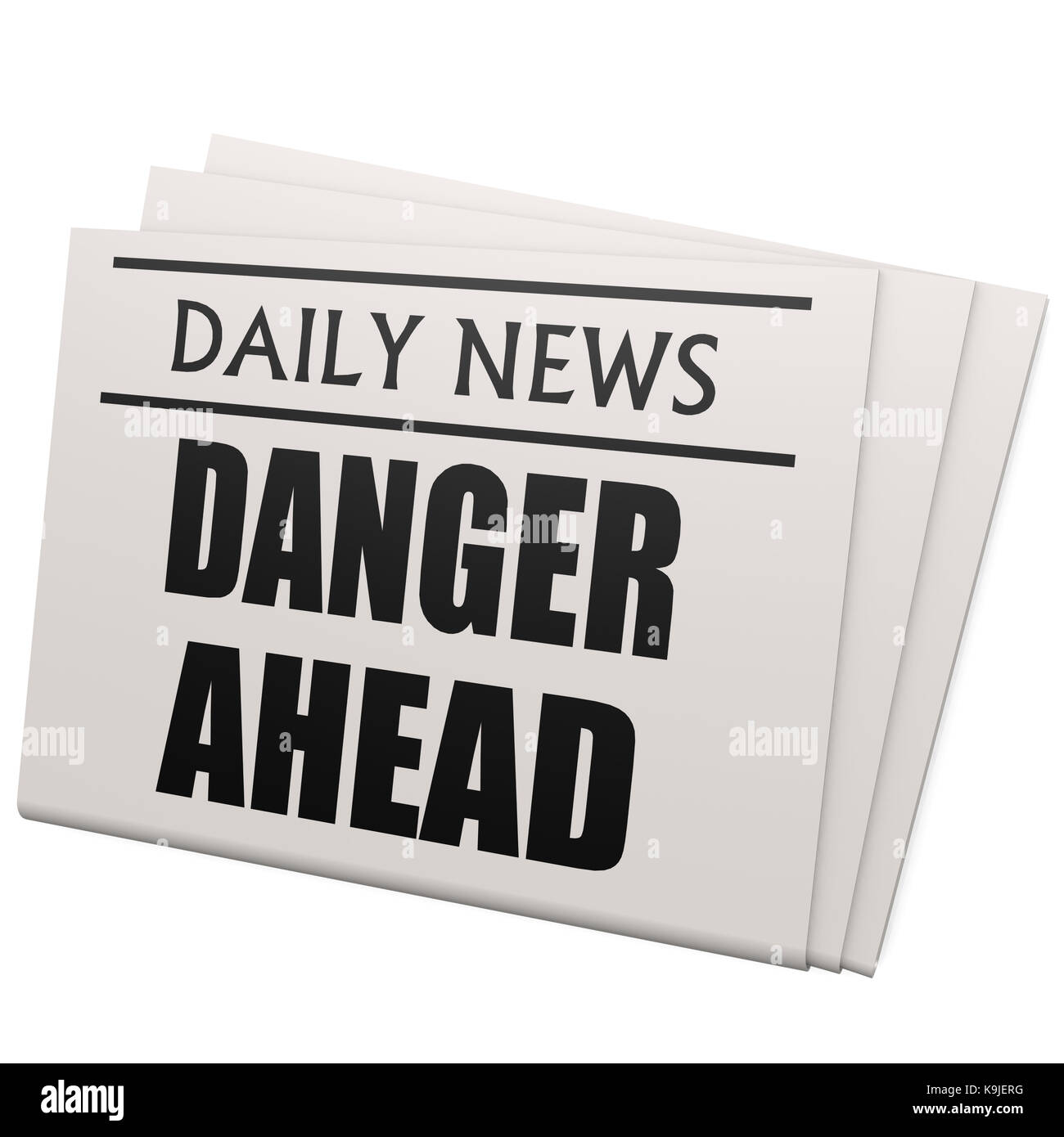 Pericolo di giornale avanti Foto Stock