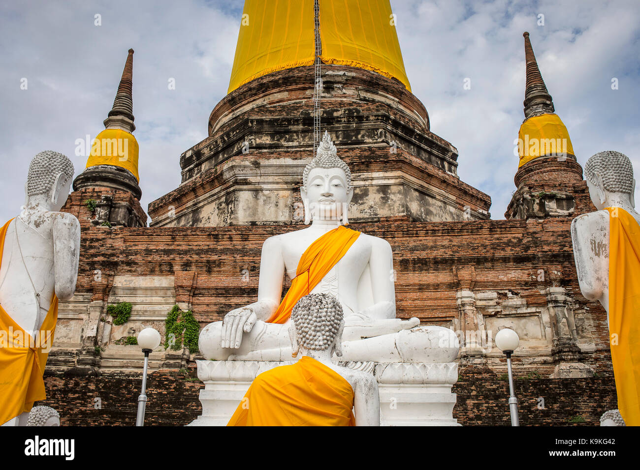 Wat Yai Chai Mongkhon tempio, Ayutthaya, Thailandia Foto Stock