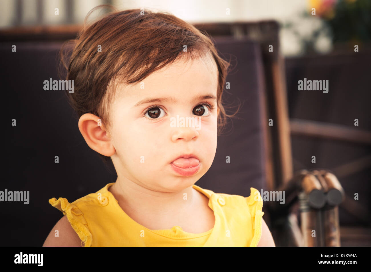 Linguetta di neonato Bambino bambino Foto Stock