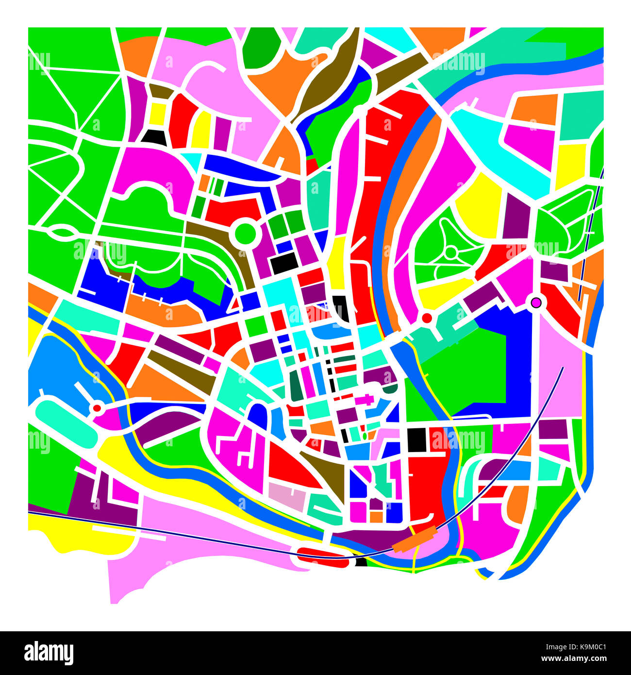 Colorato la rappresentazione grafica di una mappa di Bath Foto Stock