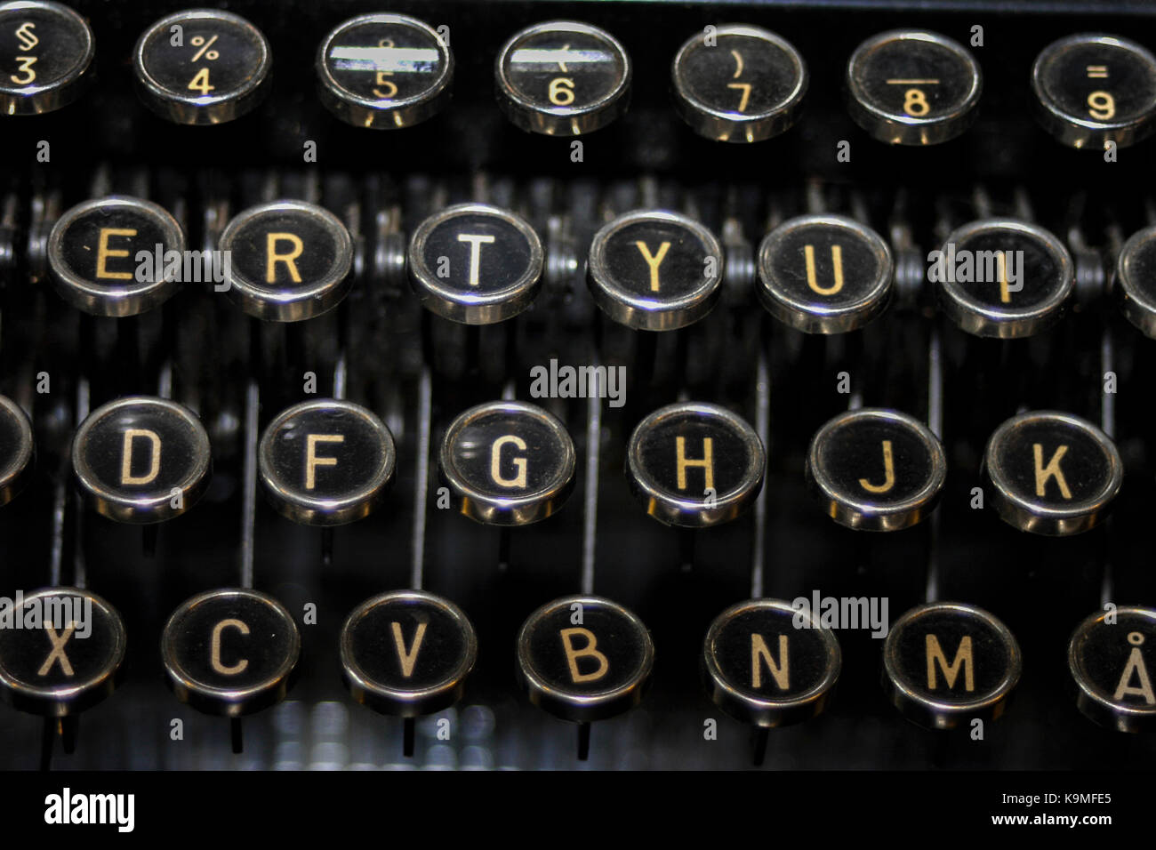 Nastri inchiostratori per macchine da scrivere i tasti con lettere 2011 Foto Stock