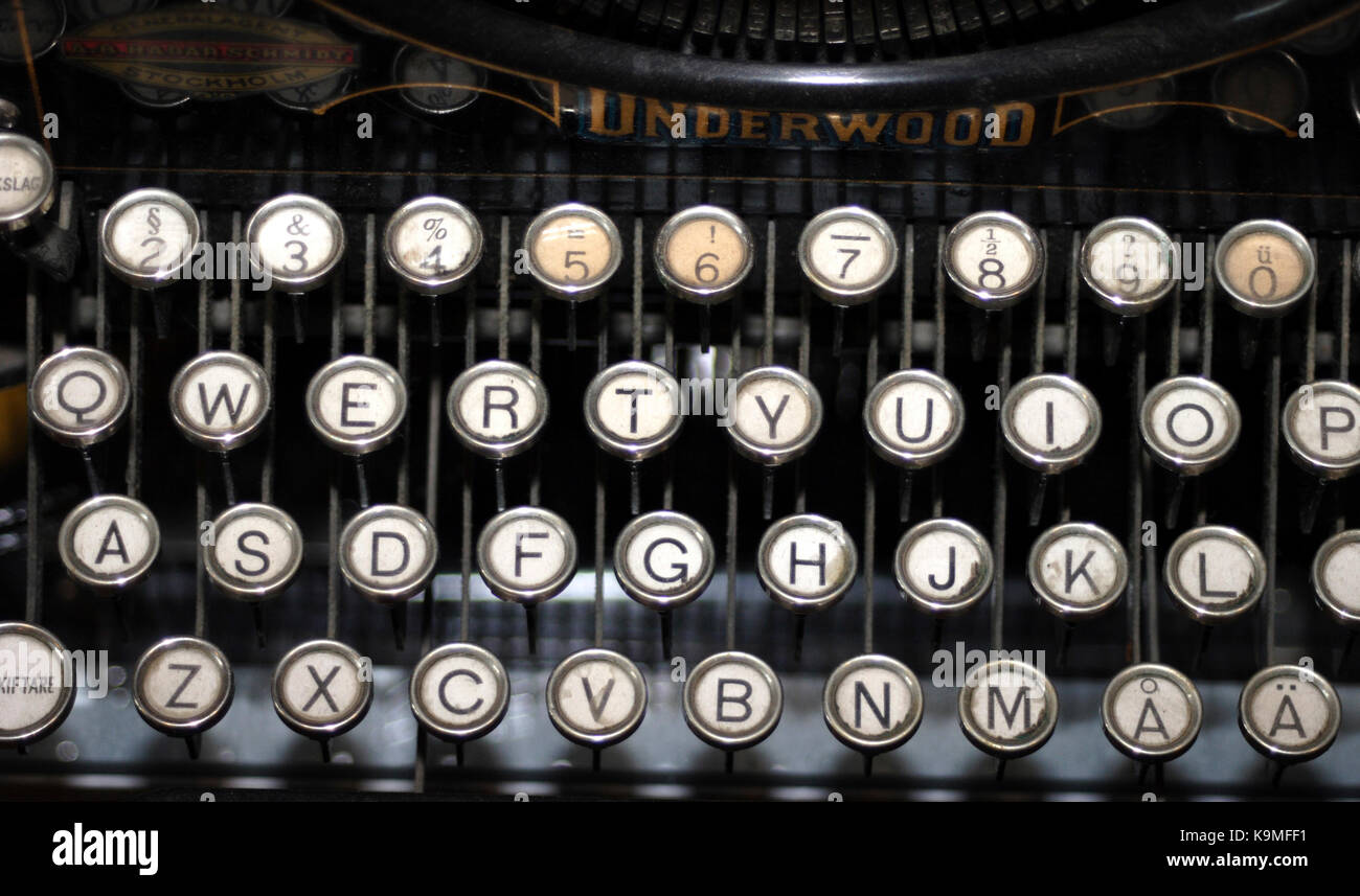 Nastri inchiostratori per macchine da scrivere i tasti con lettere 2011 Foto Stock