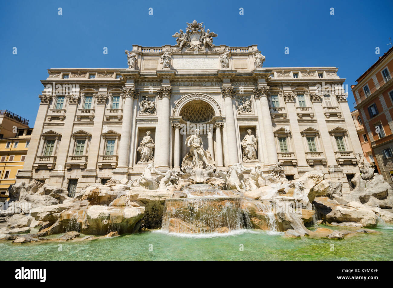 Mondo famoso monumento Fontana di Trevi. Roma, Italia. Foto Stock