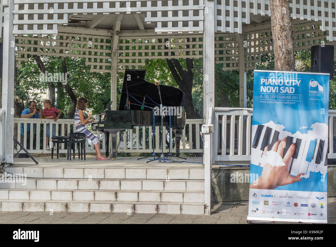 La Serbia, Novi Sad, Dunavski park, pianoforte Foto Stock