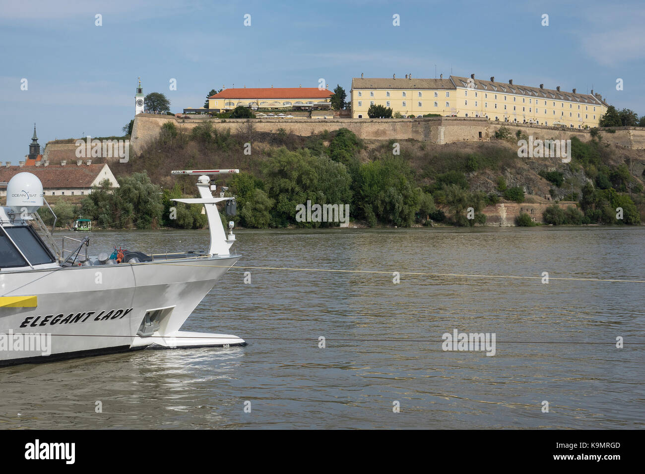 La Serbia, di Novi Sad e della Fortezza Petrovaradin & Fiume Danubio Foto Stock