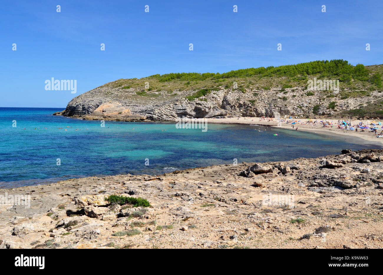 Cala torta spiaggia vista sul maiorca isole baleari in Spagna Foto Stock