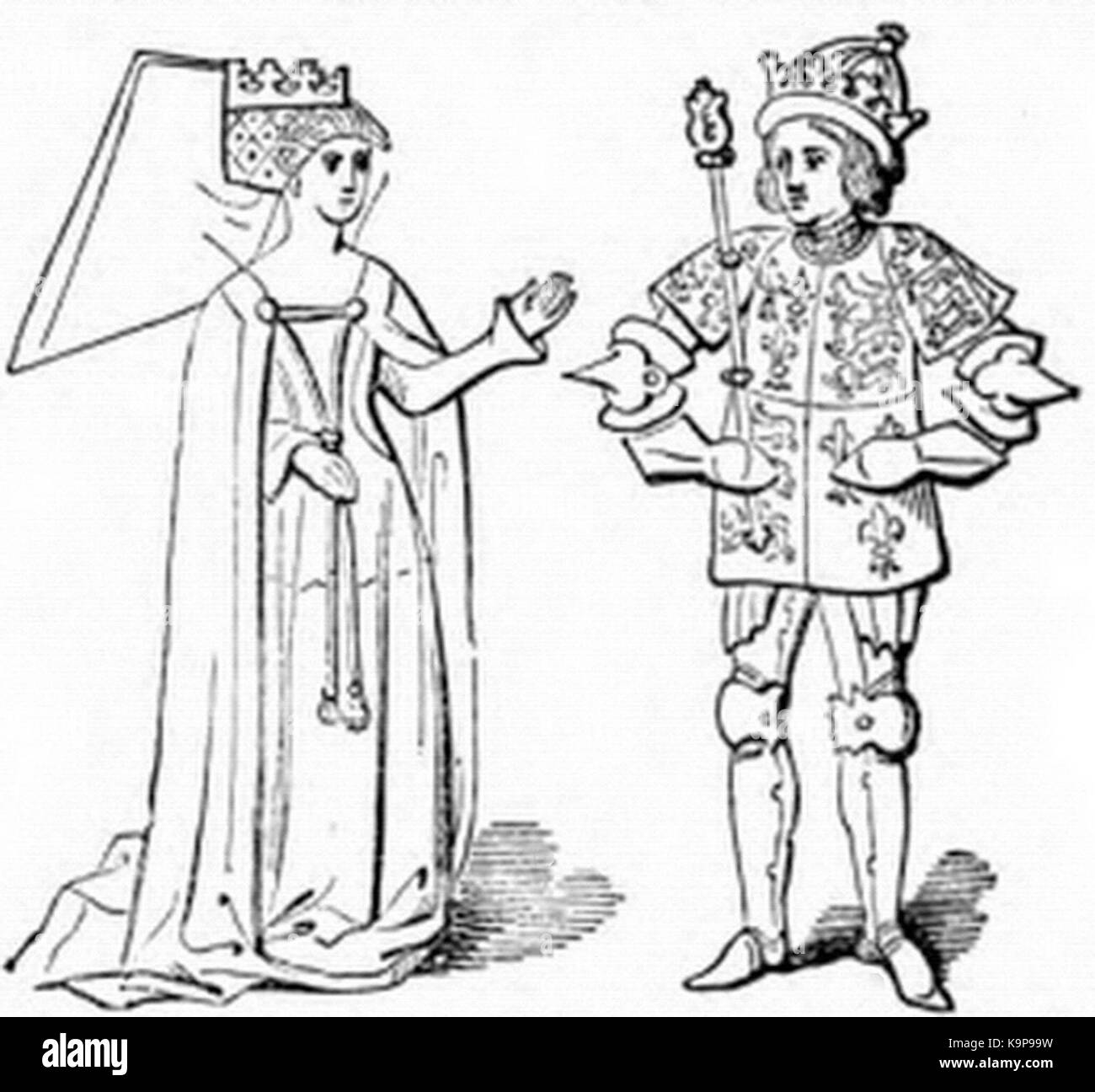 P52b Richard III e la sua Regina Foto Stock