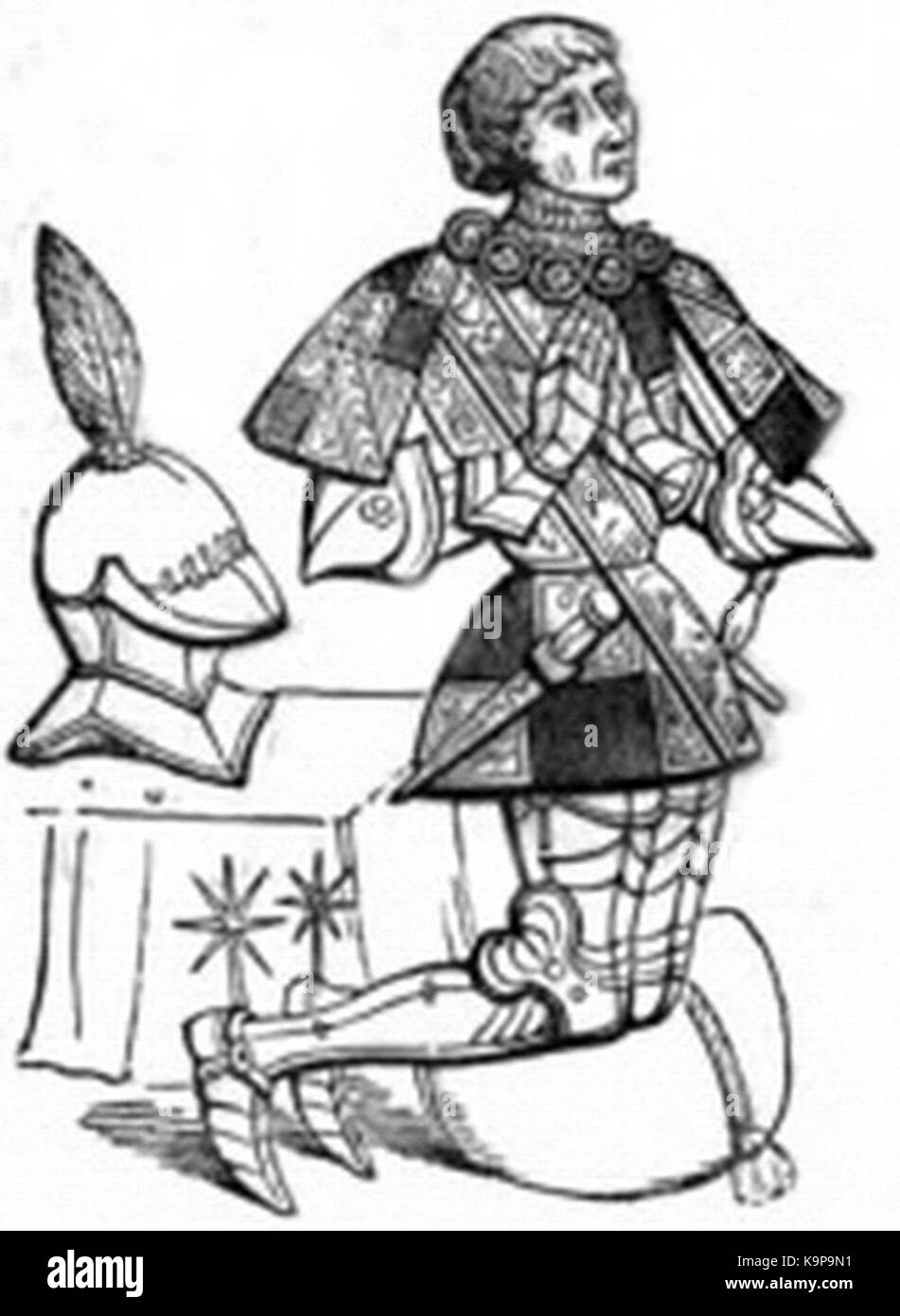 P72un cavaliere in armatura completa, A.D. 1461 80 Foto Stock