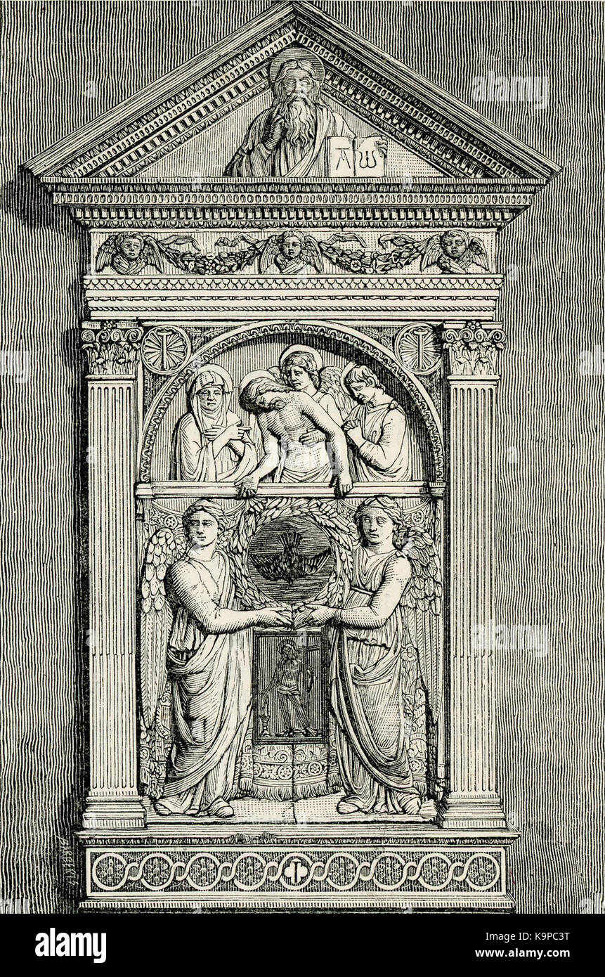 Peretola tabernacolo in marmo nella chiesa di Santa Maria Foto Stock