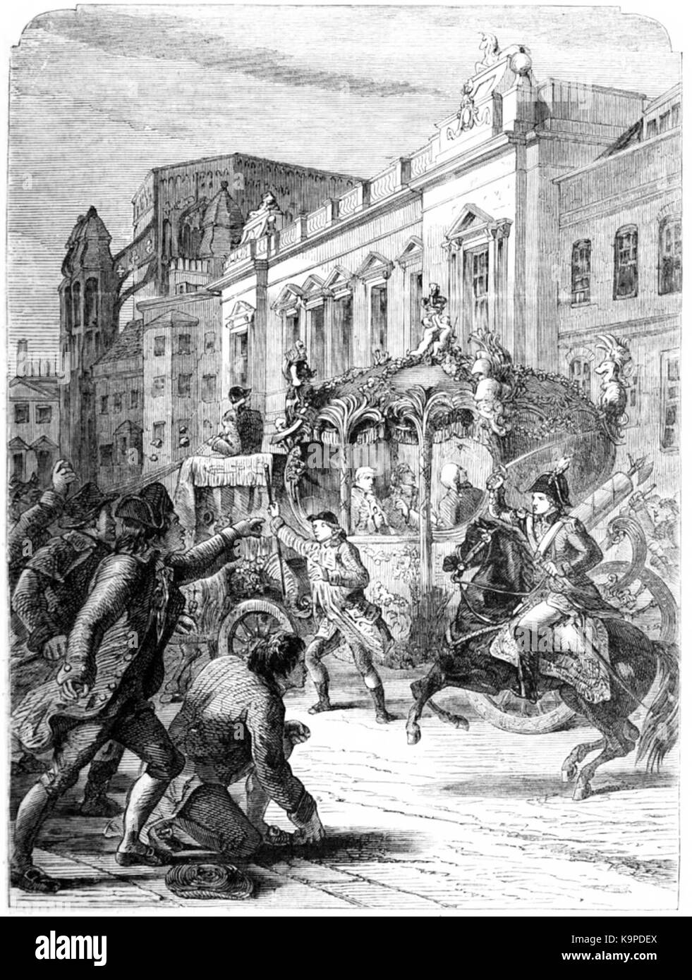 P145 tentato assassinio di George III. Il suo modo di HOUSE OF LORDS Foto Stock