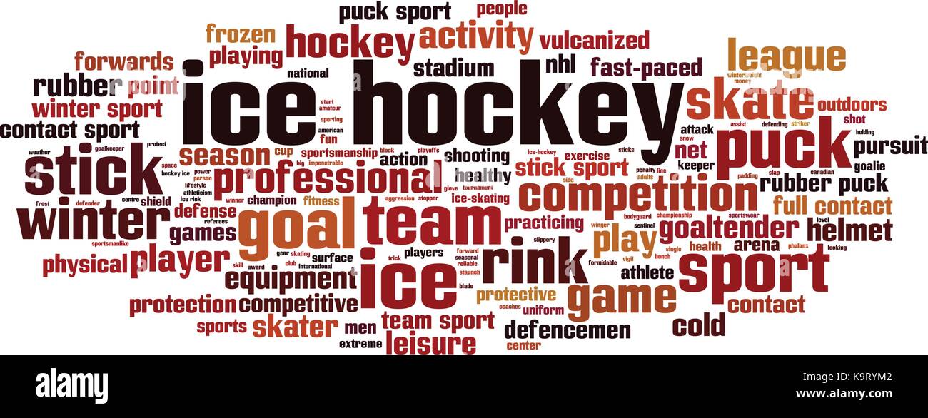 Hockey su ghiaccio parola concetto cloud. illustrazione vettoriale Illustrazione Vettoriale