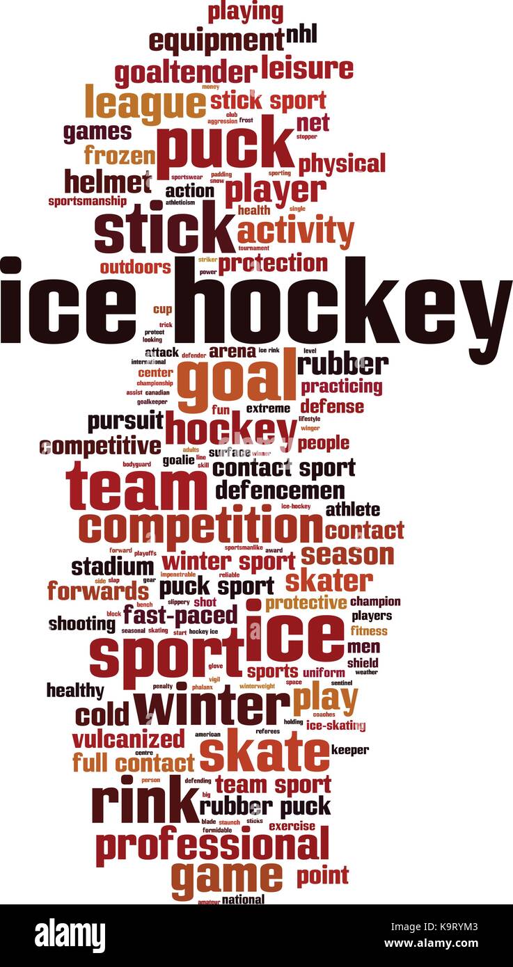 Hockey su ghiaccio parola concetto cloud. illustrazione vettoriale Illustrazione Vettoriale
