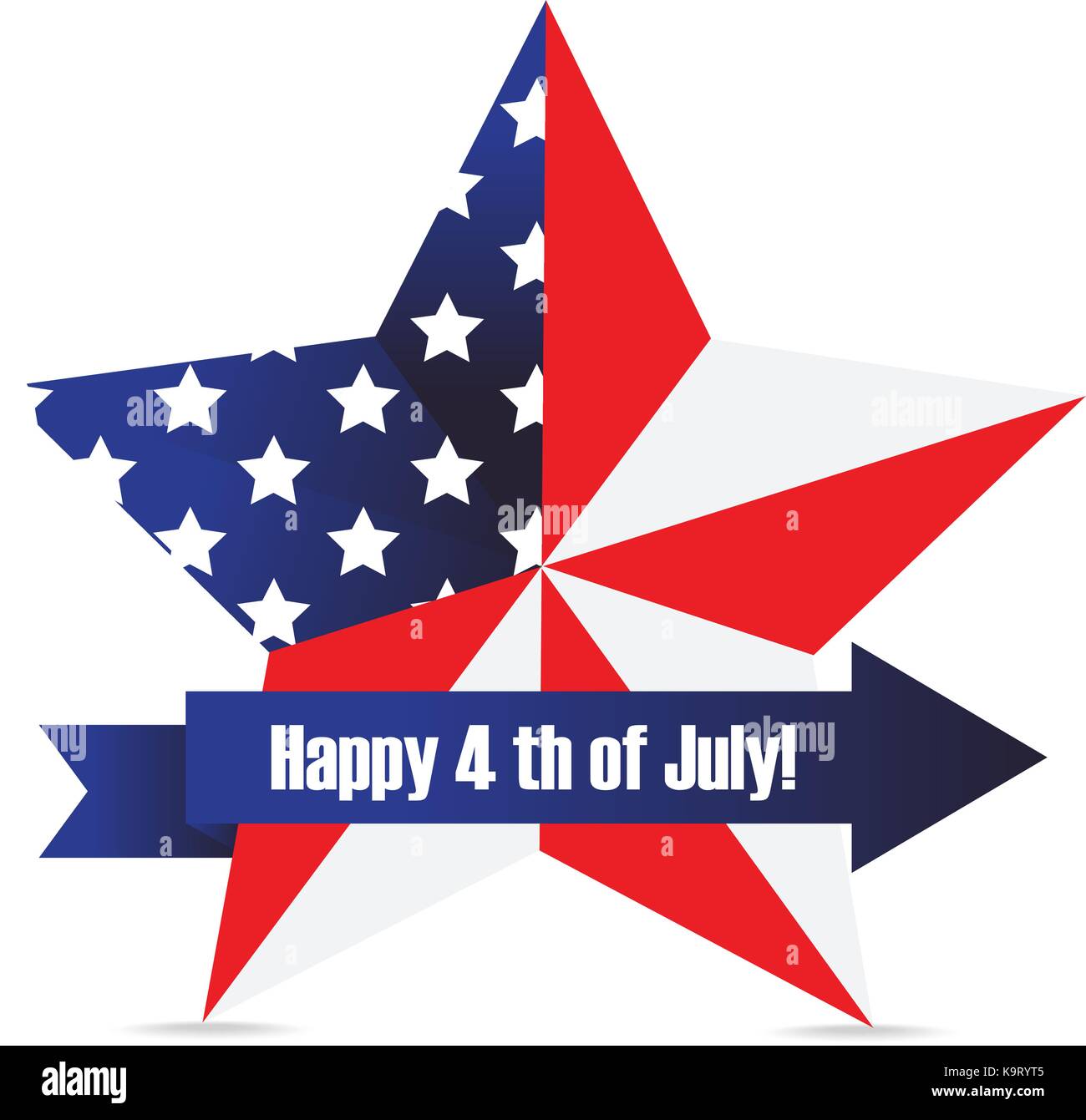 Giorno di indipendenza con stella nella bandiera nazionale di colori Illustrazione Vettoriale