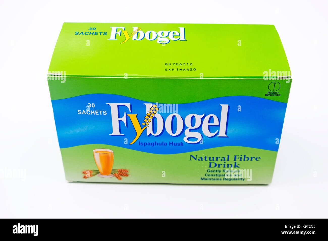 Fybogel fibra naturale bere Foto Stock