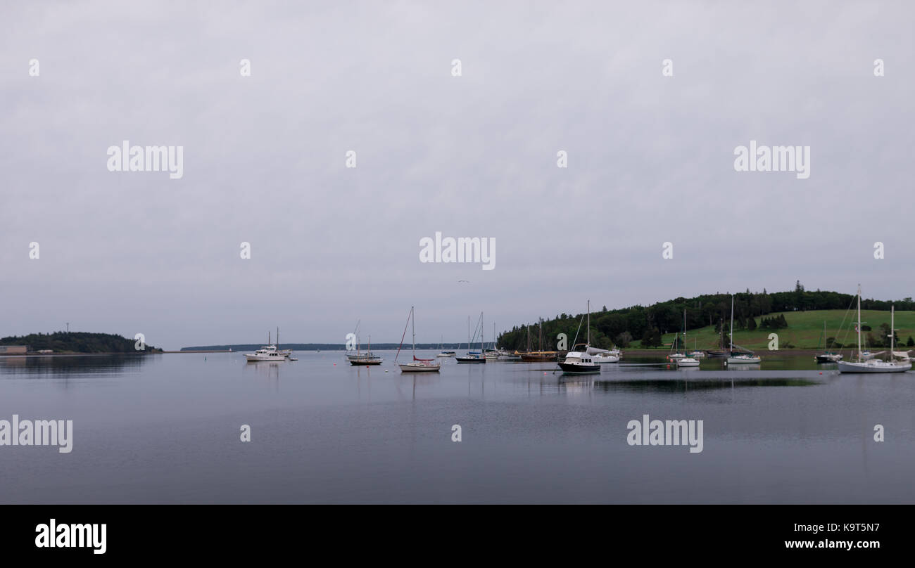 Fondata nel 1753 lunenburg, Nova Scotia, Canada è designato come sito patrimonio mondiale dell'unesco come pure un sito storico nazionale del Canada. Foto Stock