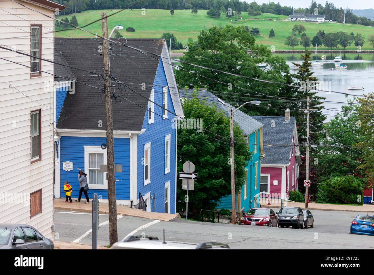 Fondata nel 1753 lunenburg, Nova Scotia, Canada è designato come sito patrimonio mondiale dell'UNESCO, il sito storico nazionale del Canada. Foto Stock