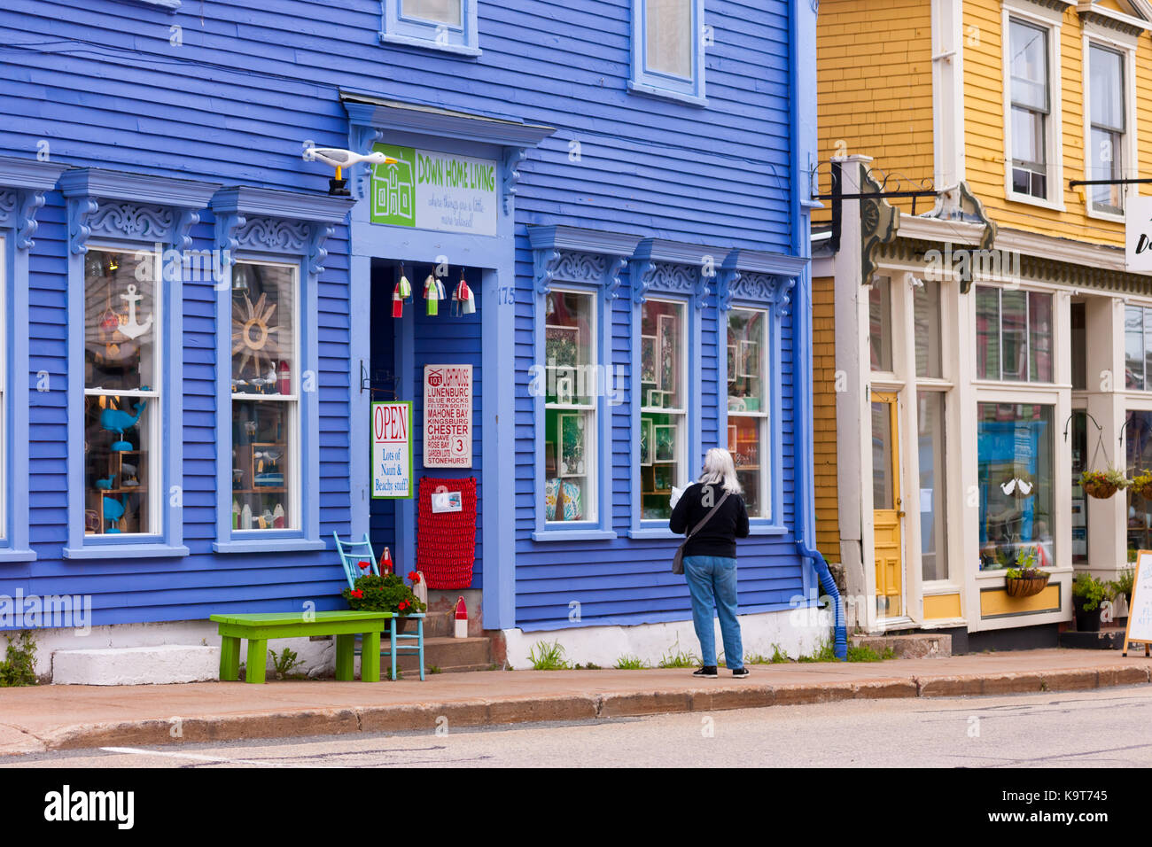 Fondata nel 1753 lunenburg, Nova Scotia, Canada è designato come sito patrimonio mondiale dell'UNESCO, il sito storico nazionale del Canada. Foto Stock