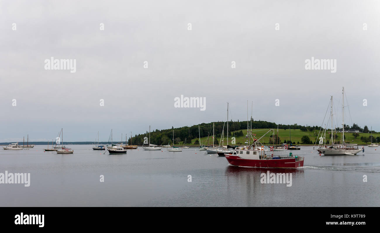 Fondata nel 1753 lunenburg, Nova Scotia, Canada è designato come sito patrimonio mondiale dell'UNESCO, il sito storico nazionale del Canada. Foto Stock