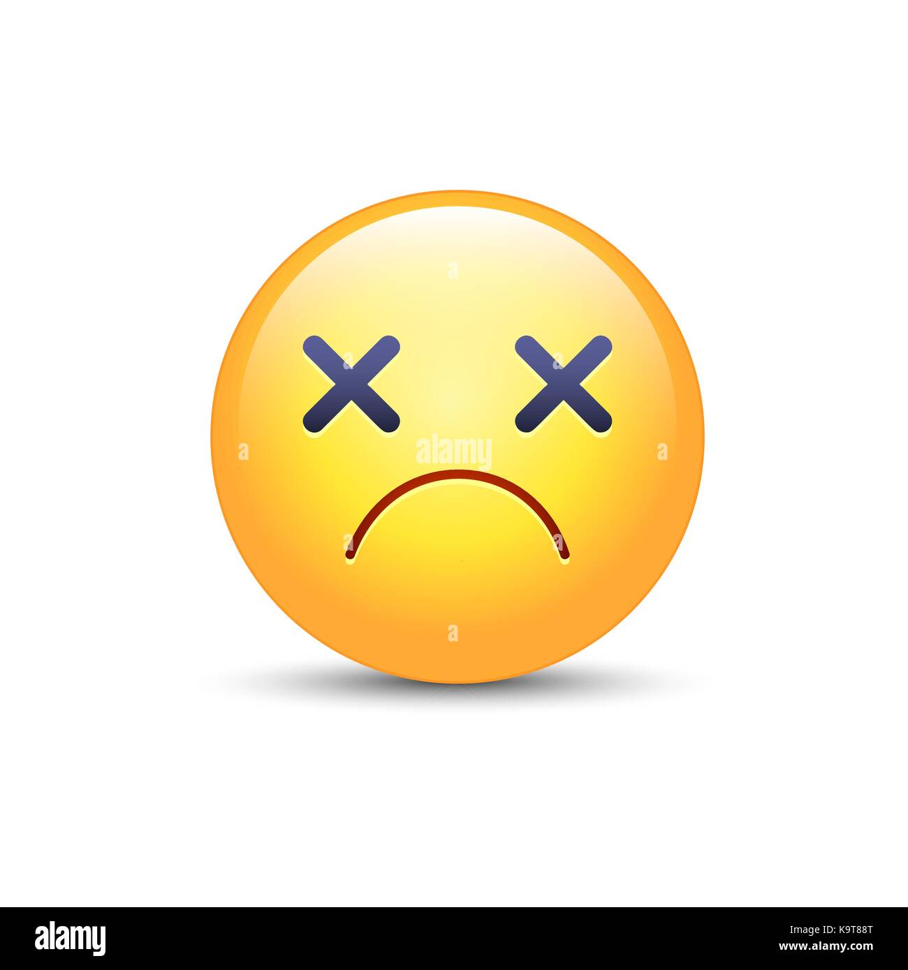 Dizzy gli Emoji faccia. cross eyes emoticon icona vettore. triste cartoon  smiley Immagine e Vettoriale - Alamy