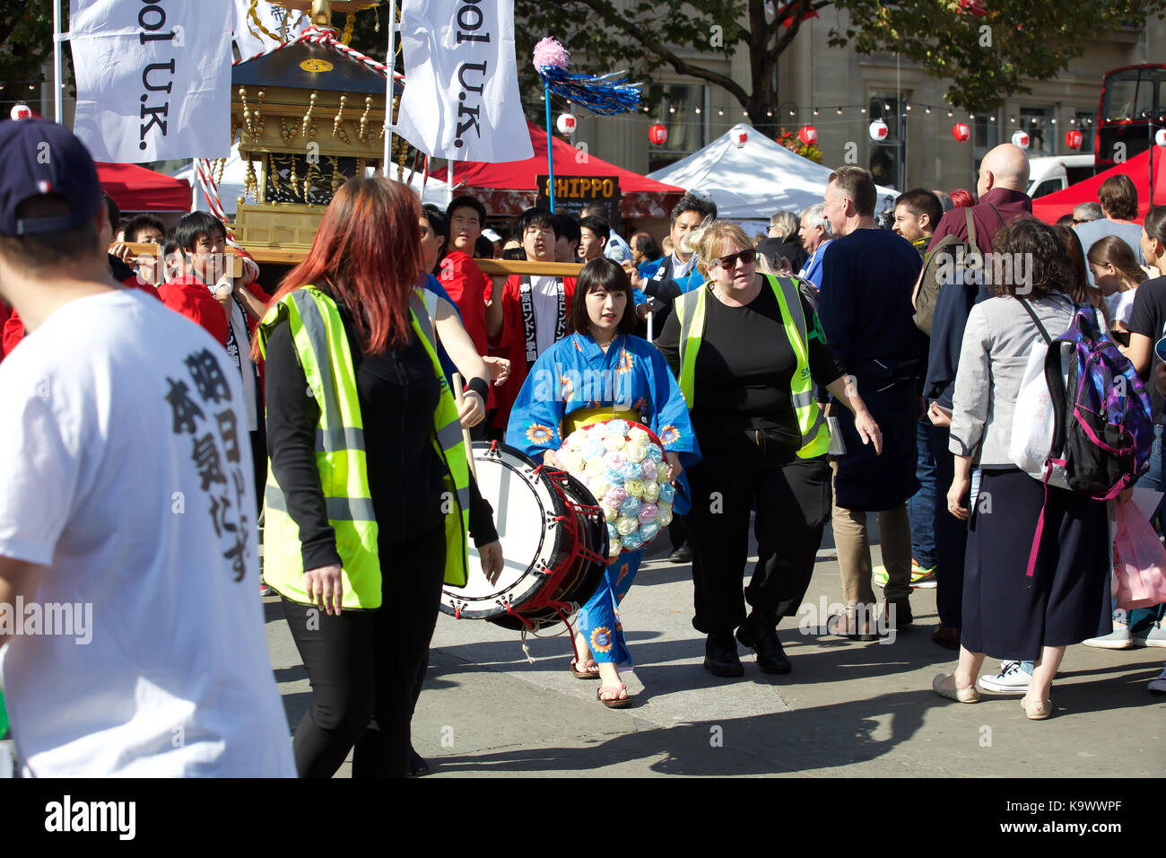 Trafalgar Square, Regno Unito. 24Sep, 2017. Giappone Matsuri 2017 ha avuto luogo a Trafalgar Square a Londra. Un festival di cultura giapponese con cibo, musica, danza, arti marziali e molto di più. Il festival è ora nel suo nono anno. Credito: Keith Larby/Alamy Live News Foto Stock