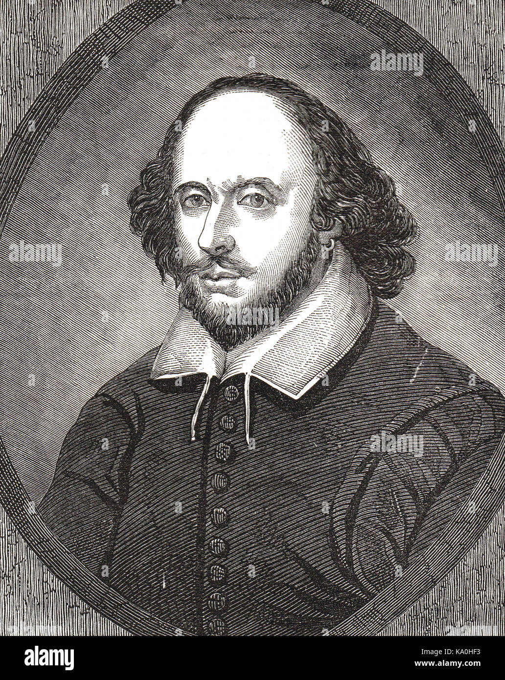 William Shakespeare, xix secolo incisione Chandos Shakespeare Foto Stock