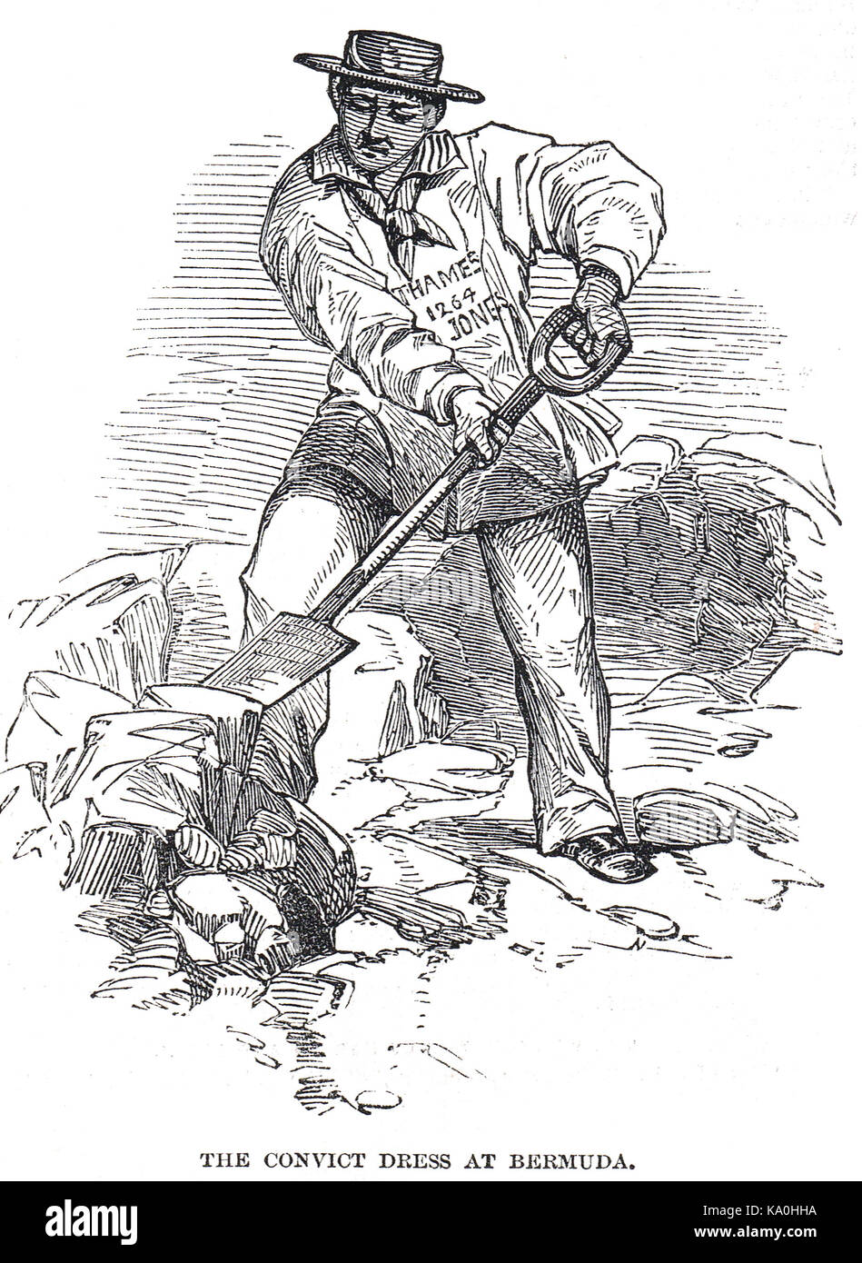 Un condannato al lavoro in Bermuda, 1848 Foto Stock