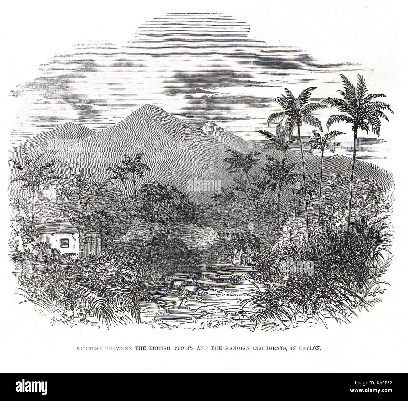 Matale ribellione in Ceylon (presente giorno Sri Lanka), 1848 Foto Stock