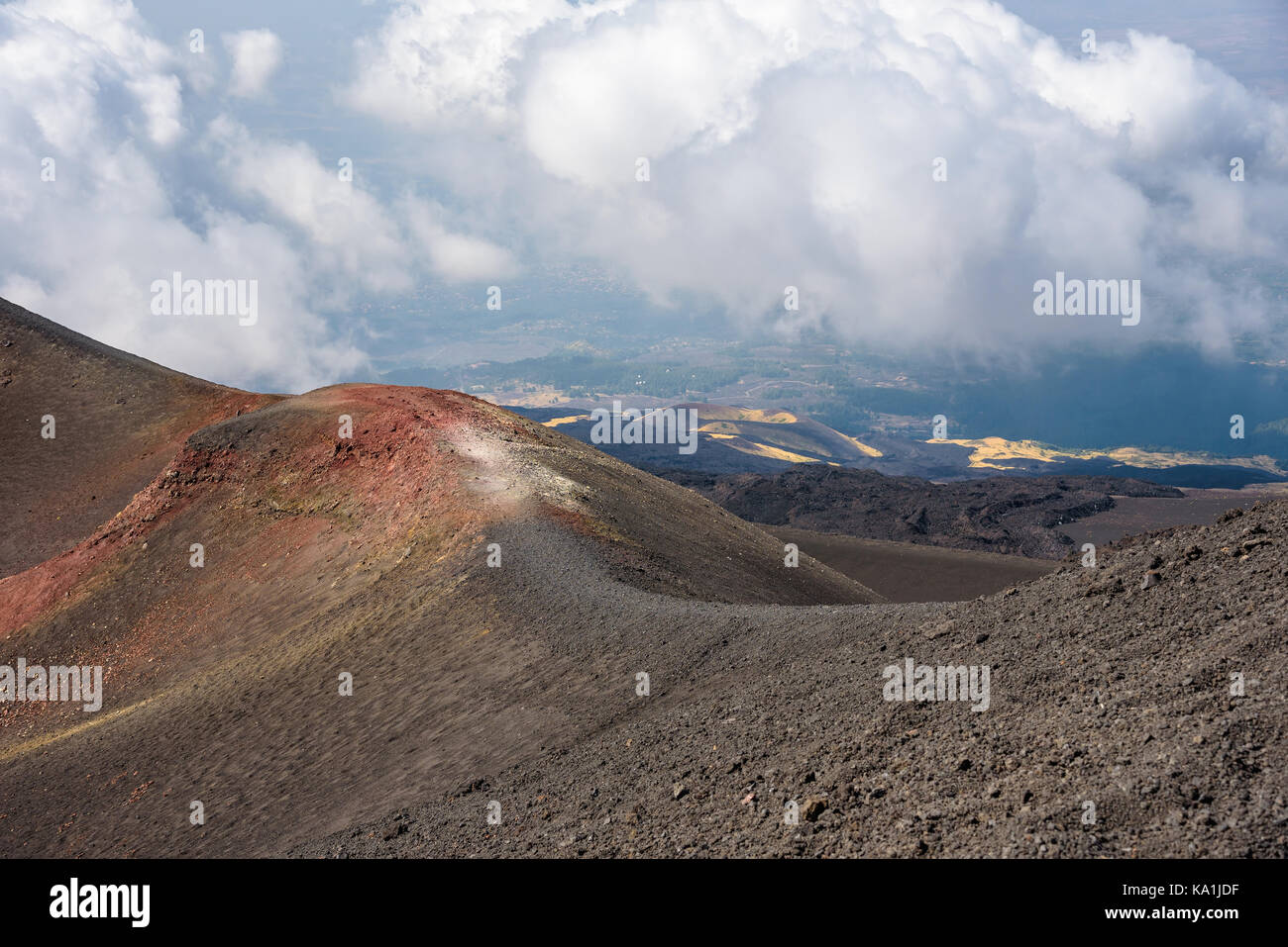 Bellissimo paesaggio del monte Etna, Sicilia, Italia Foto Stock