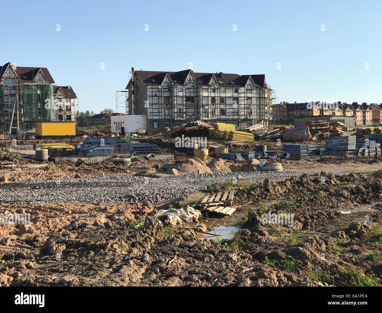 Costruzione di multi-storey edifici di appartamenti Foto Stock