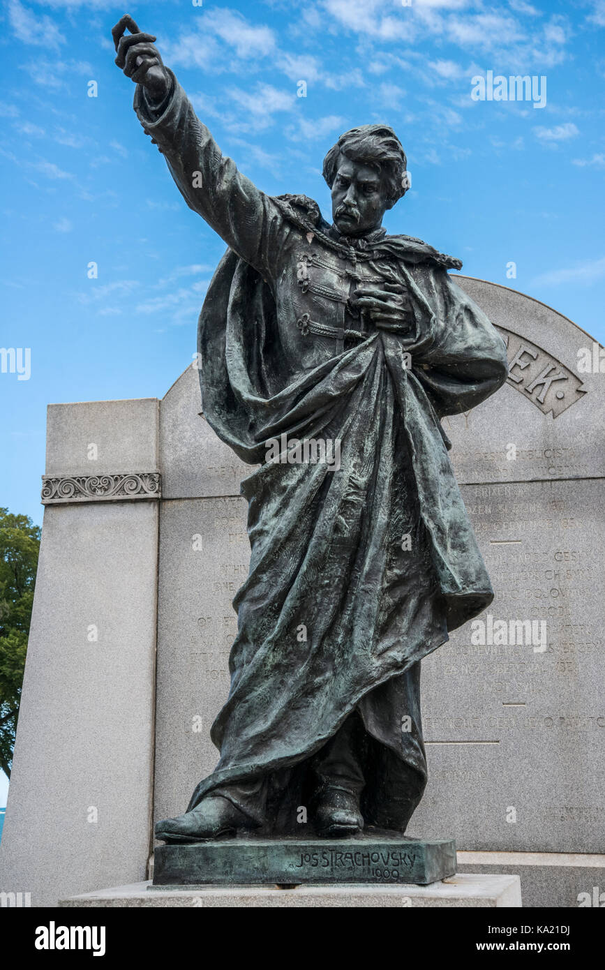 Chicago, statua di inizio statista polacco havlicek sul lago michigan waterfront Foto Stock