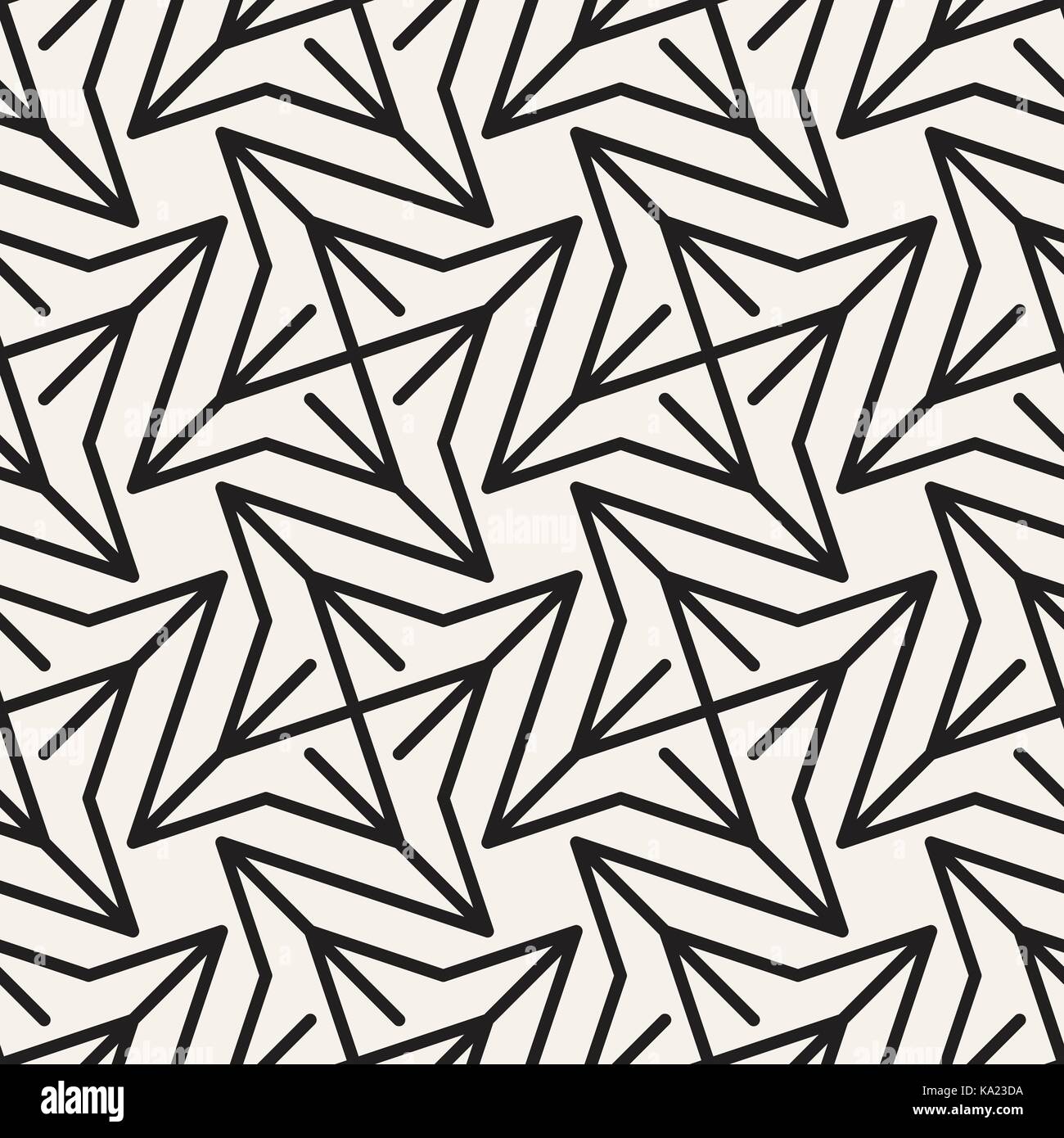 Abstract disegno geometrico con strisce, linee. vettore senza giunture ackground. bianco e nero texture di reticolo. Illustrazione Vettoriale