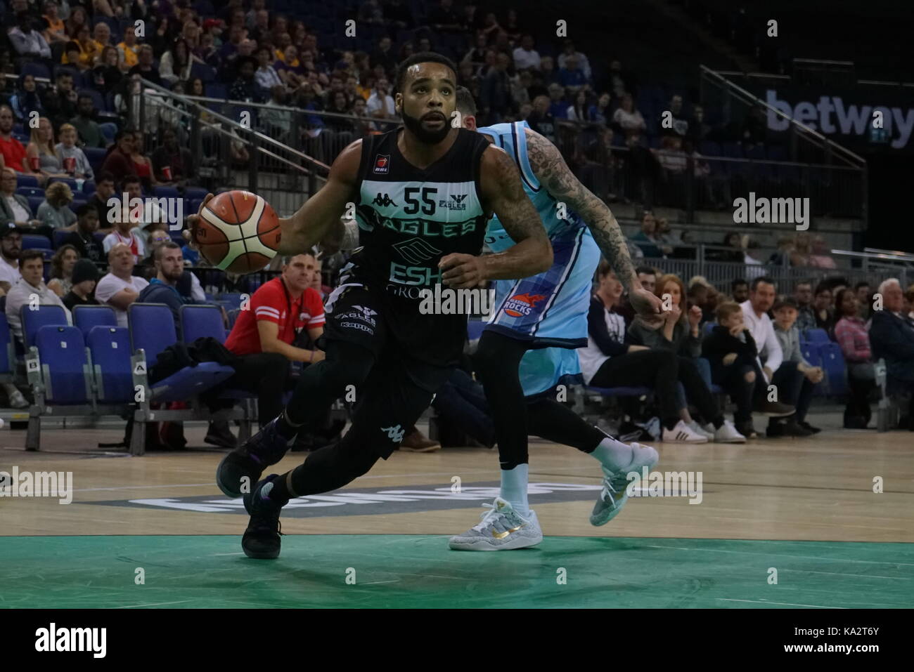 Londra, Inghilterra, Regno Unito. Il 24 settembre 2017. otto squadre sfide ogni altro per betway british basketball tutte le stelle del campionato al o2 credito: vedere li/alamy live news Foto Stock